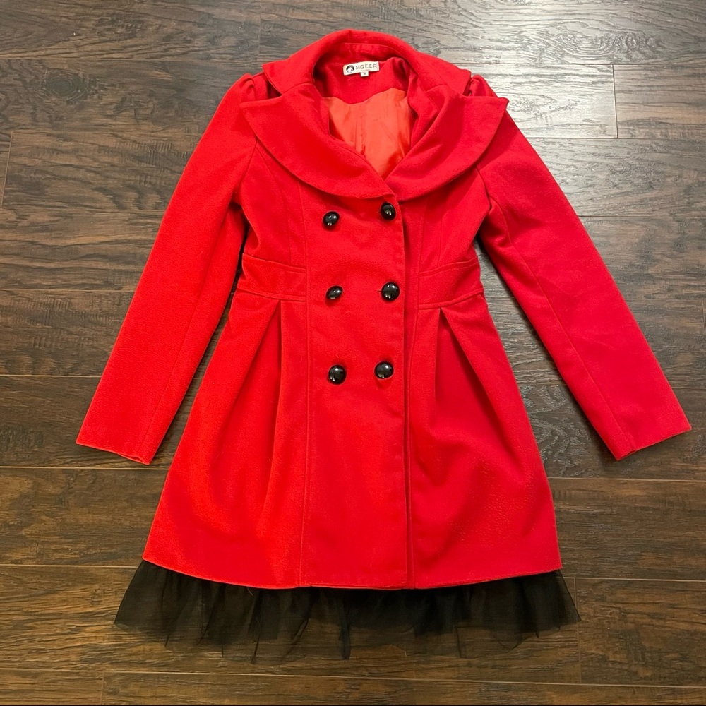 Lace Trim Pea Coat